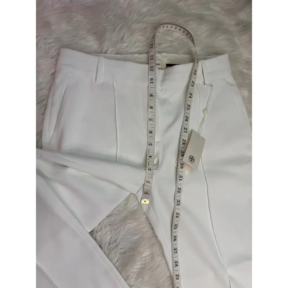 Tory Burch Sport Tech Twill Golf Pant Snow White Size 4 NWT Athleisure Preppy